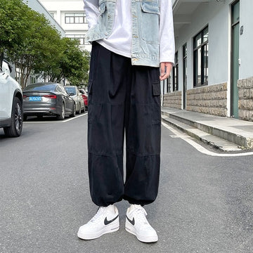 Aidase  Casual Pants Men Loose Cargo Trousers Elastic Waist Oversize M-3XL Joggers Safari Style Harajuku Vintage Spring Daily Teens Chic aidase-shop